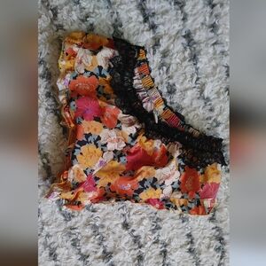 Intimately Free People Floral Sleep Shorts with Black Lace